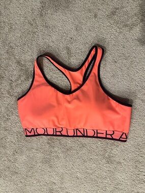 Under Armour Coral & Black Racerback Sports Bra